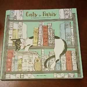 Cats in Paris Coloring Book by - Green Cover